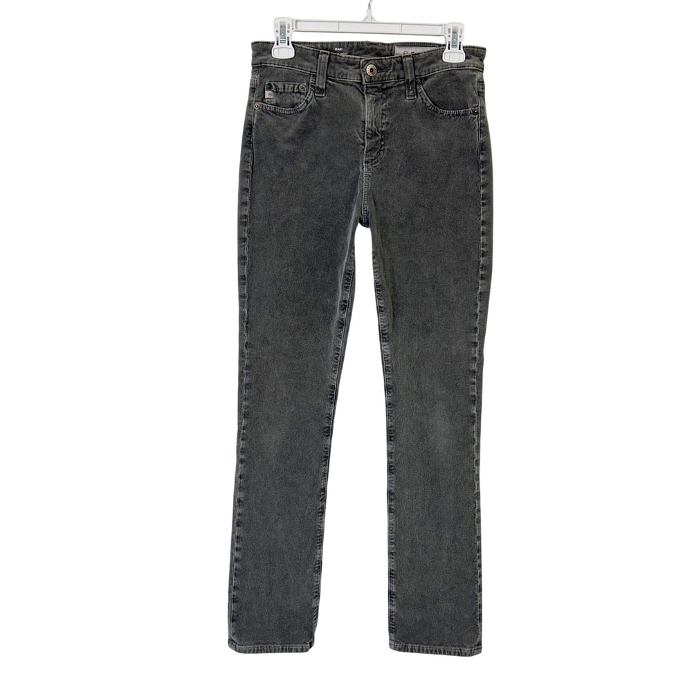 AG‎ Mari High Rise Straight Corduroy Jeans Women's Size 27 Gray Pants